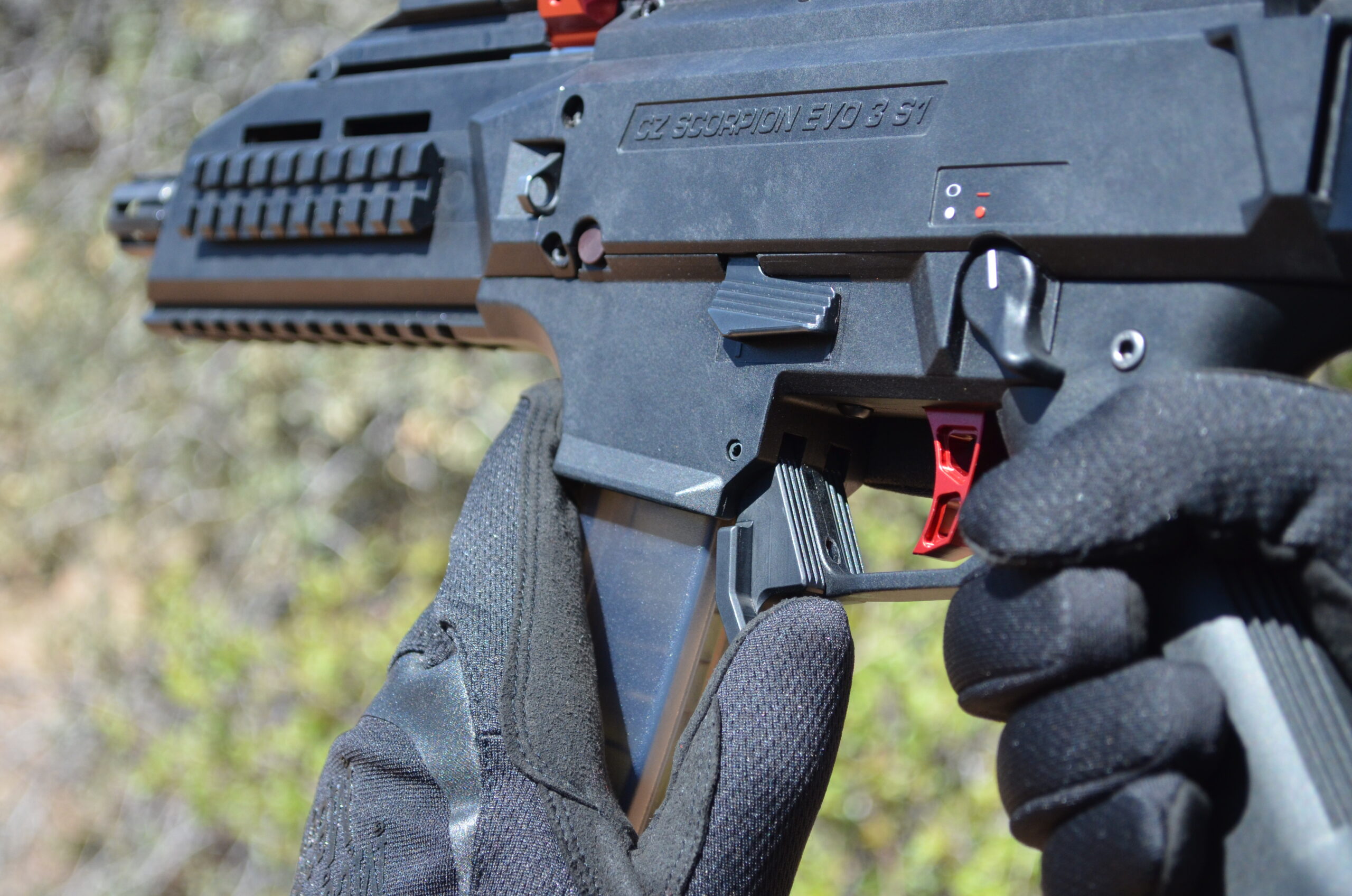 HBI Scorpion EVO Duckbill Magazine Release CZ HB Industries