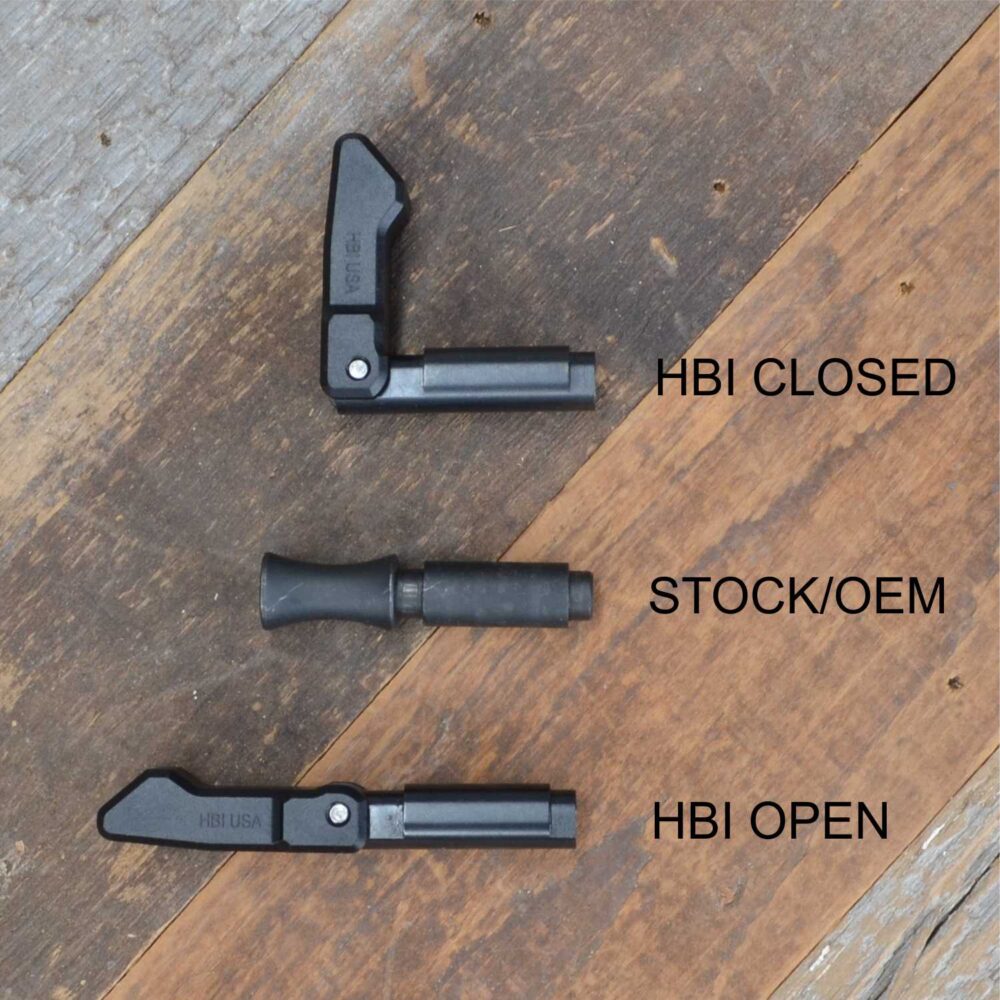 HBI GRAND POWER STRIBOG FOLDING CHARGE HANDLE, COMPARED