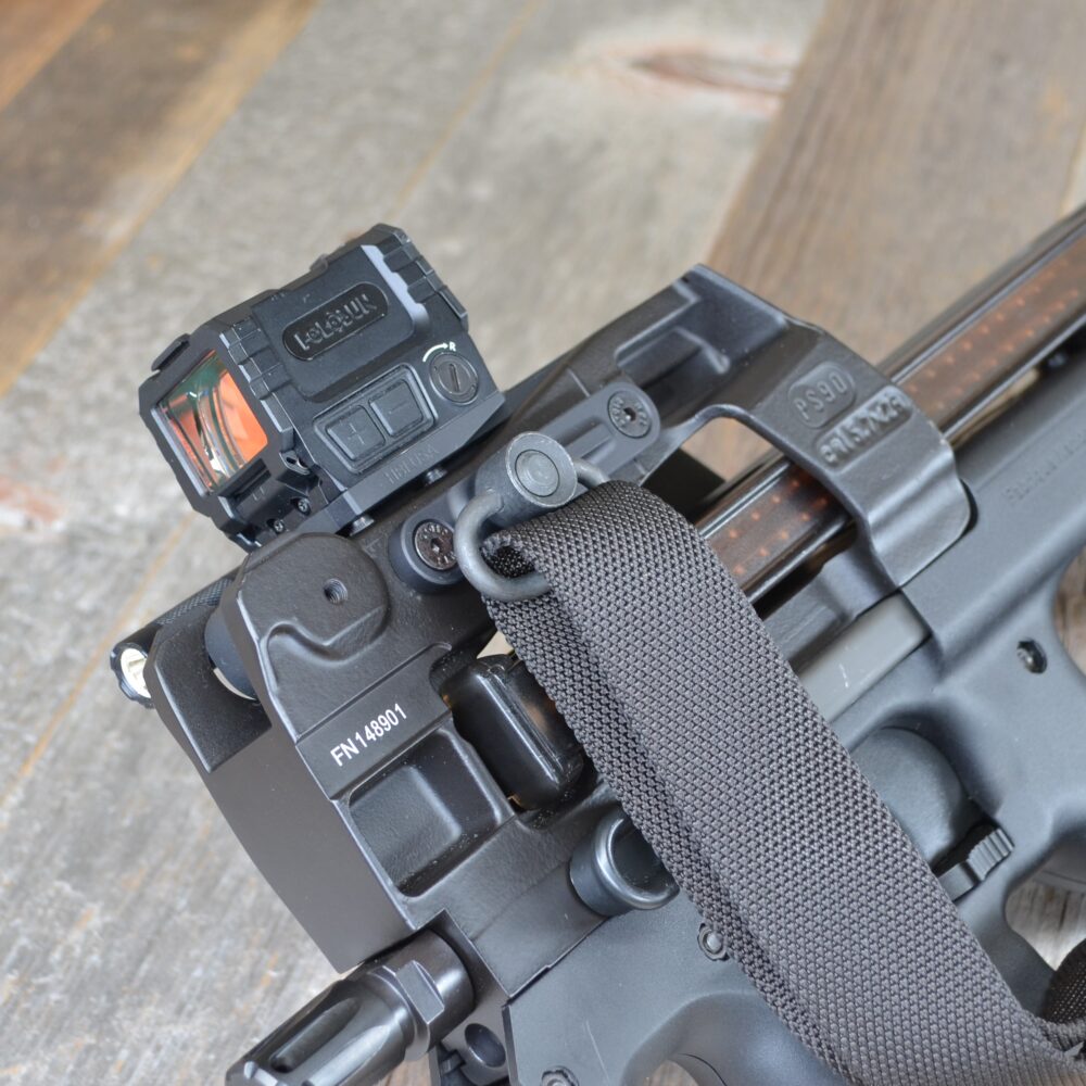 HBI FN P90 PS90 QD SLING MOUNT, RECEIVER SIDE, INSTALLED SLING