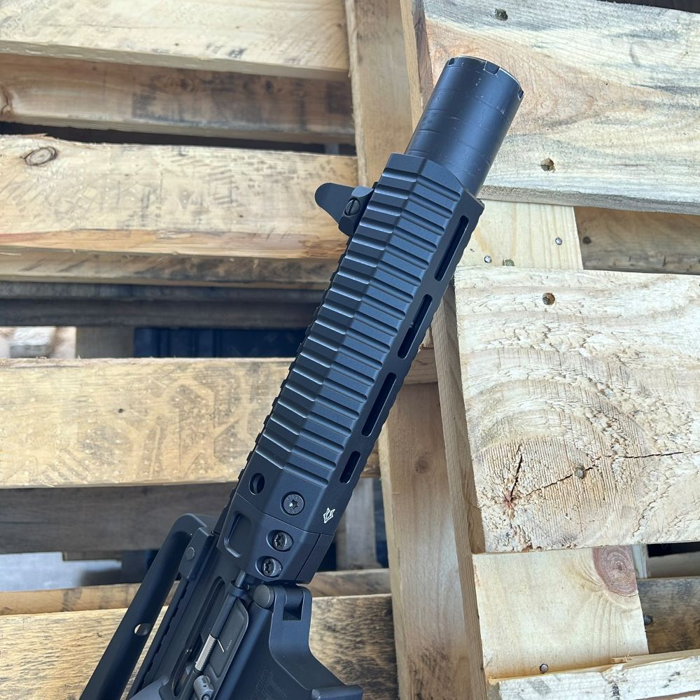 HBI AR9 SUPRESSOR HANDGUARD RETRO SD 8 INCH_INSTALLED ISO 3 BOTTOM